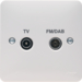 WMDX Double TV & FM/DAB Co-Ax Socket Outlet